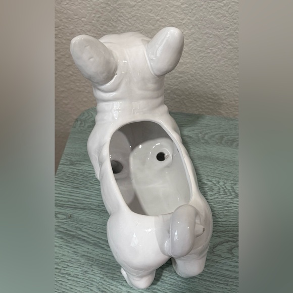 🚫SOLD🚫Ashland White French Bulldog Ceramic Planter Or Storage Trinket Holder NWT - Picture 6 of 8